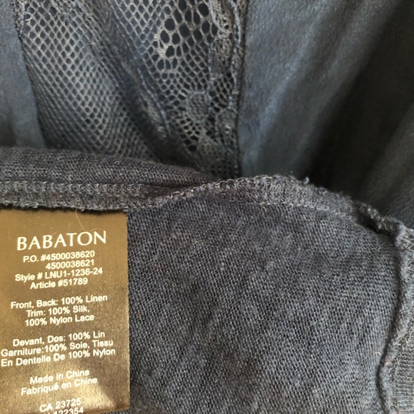 Aritzia (Babaton) Navy Blue Silk Lace Top - Size S - Picture 6 of 6